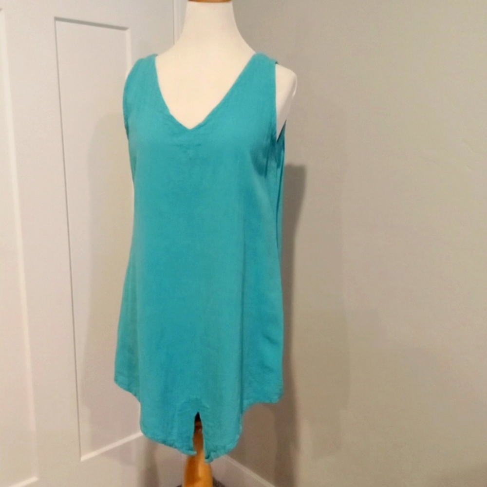 OH My Gauze! Cotton Top Tank Tunic Turquoise Blue sz 1 sm/med